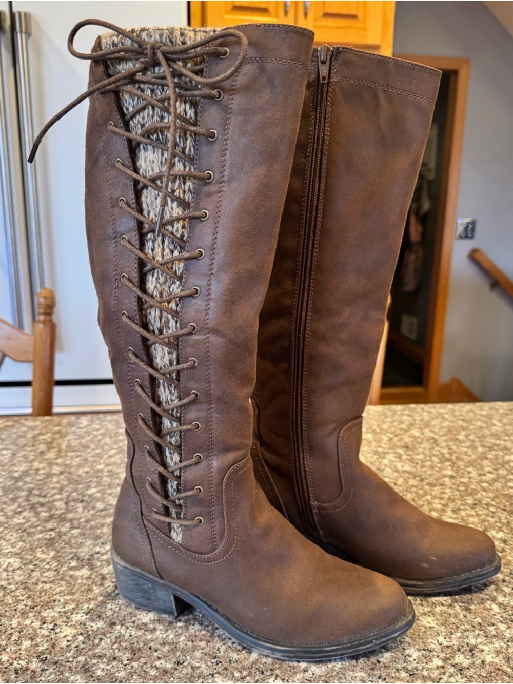 Kohl's Brown Lace-Up Knee-High Women's Boots